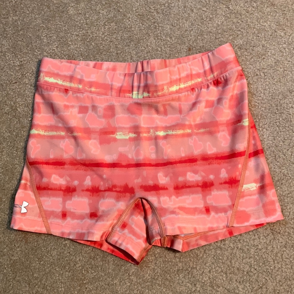 Orange Under Armour Tie-Dye Spandex Volleyball Short Small
